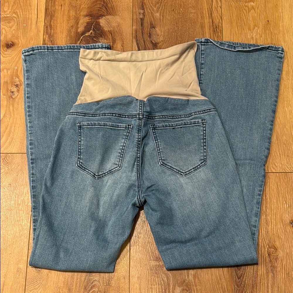 Indigo Blue Jeggings in Blue and Tan